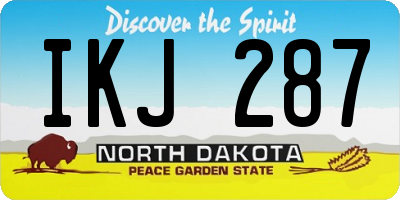 ND license plate IKJ287