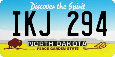 ND license plate IKJ294