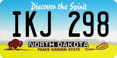ND license plate IKJ298
