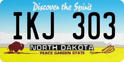ND license plate IKJ303