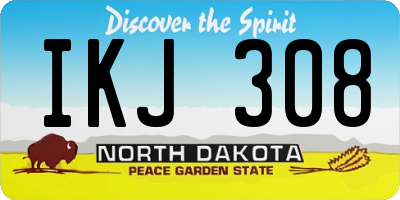 ND license plate IKJ308