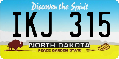 ND license plate IKJ315