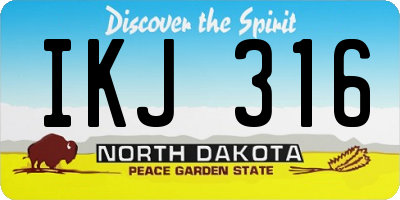 ND license plate IKJ316