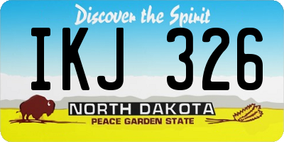 ND license plate IKJ326