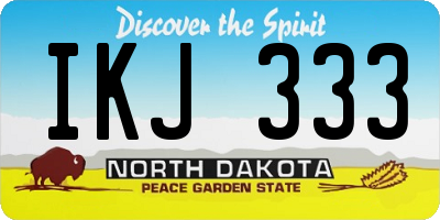 ND license plate IKJ333