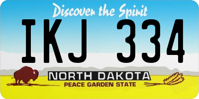 ND license plate IKJ334