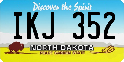 ND license plate IKJ352