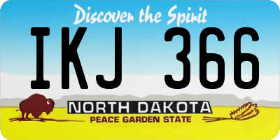 ND license plate IKJ366