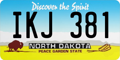 ND license plate IKJ381