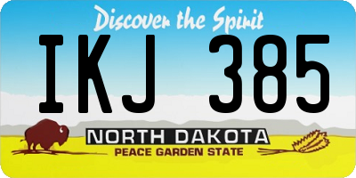 ND license plate IKJ385