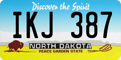 ND license plate IKJ387