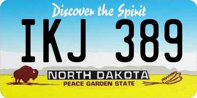 ND license plate IKJ389