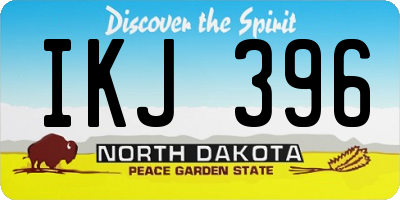 ND license plate IKJ396
