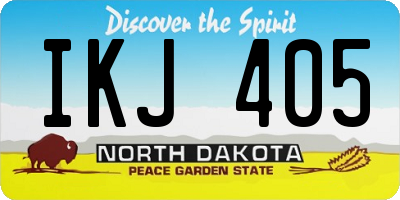 ND license plate IKJ405