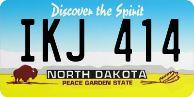 ND license plate IKJ414