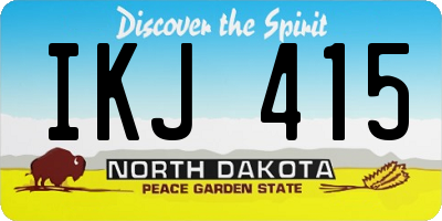 ND license plate IKJ415