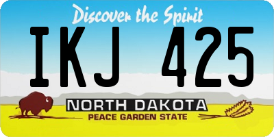 ND license plate IKJ425