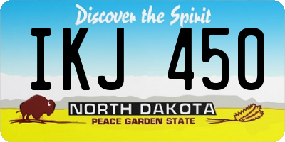 ND license plate IKJ450