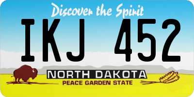 ND license plate IKJ452