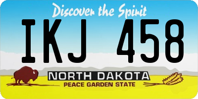ND license plate IKJ458