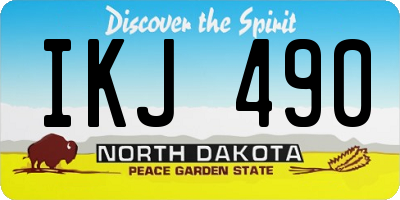 ND license plate IKJ490