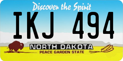 ND license plate IKJ494
