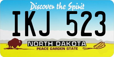 ND license plate IKJ523