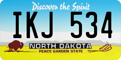 ND license plate IKJ534