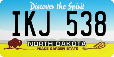 ND license plate IKJ538