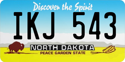 ND license plate IKJ543