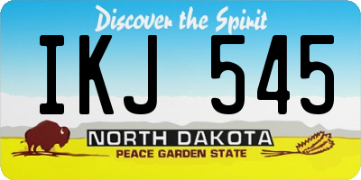 ND license plate IKJ545