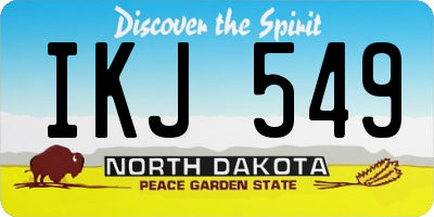 ND license plate IKJ549