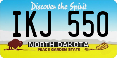 ND license plate IKJ550
