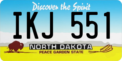 ND license plate IKJ551