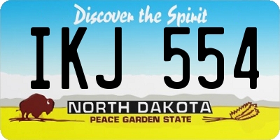 ND license plate IKJ554