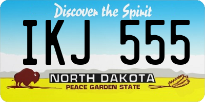 ND license plate IKJ555