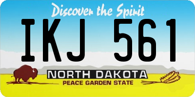 ND license plate IKJ561