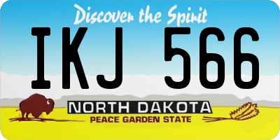 ND license plate IKJ566