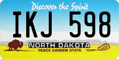 ND license plate IKJ598