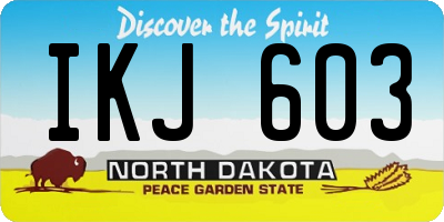 ND license plate IKJ603