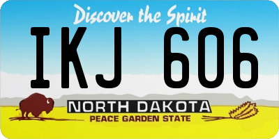 ND license plate IKJ606