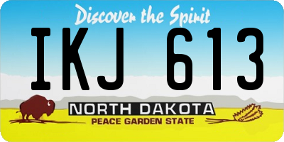 ND license plate IKJ613