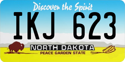 ND license plate IKJ623