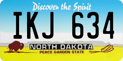 ND license plate IKJ634