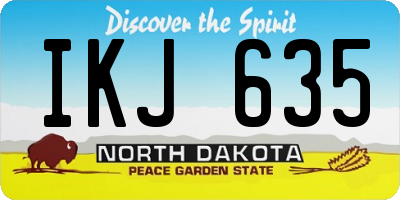ND license plate IKJ635
