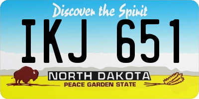 ND license plate IKJ651