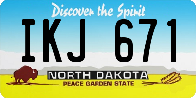 ND license plate IKJ671