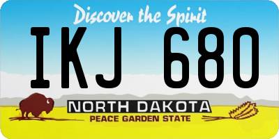 ND license plate IKJ680