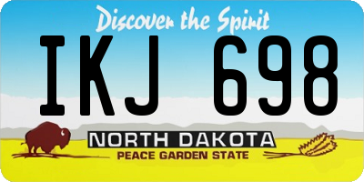 ND license plate IKJ698