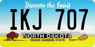 ND license plate IKJ707